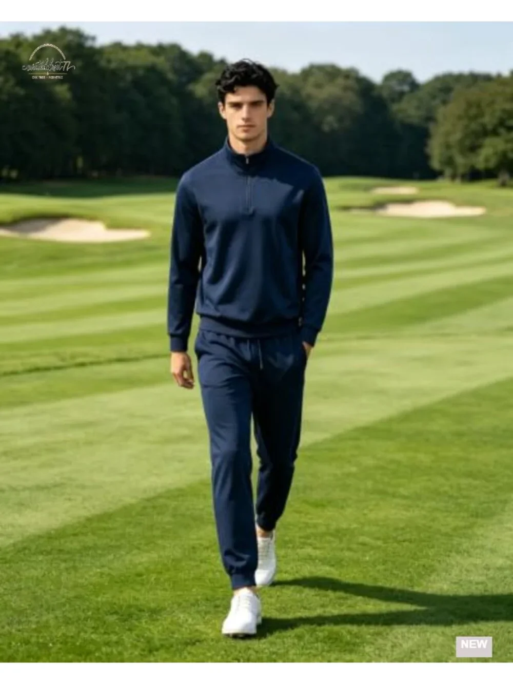 Mens Sweatsuit 2 Piece Set Quarter Zip Pullover Jogging Suit Athletic Outfit